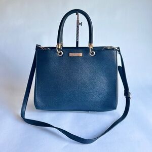 Carvela Black Crossgrain Leather Tote
